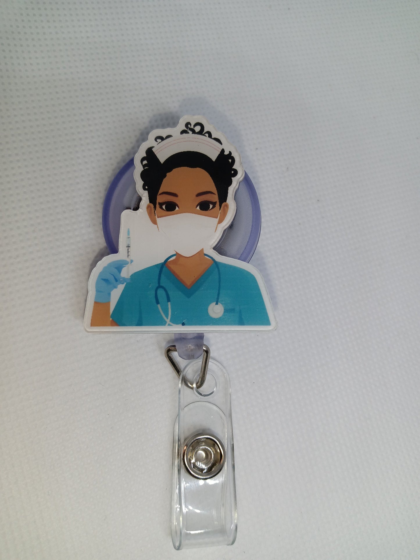Black Girl Nurse Badge Reel