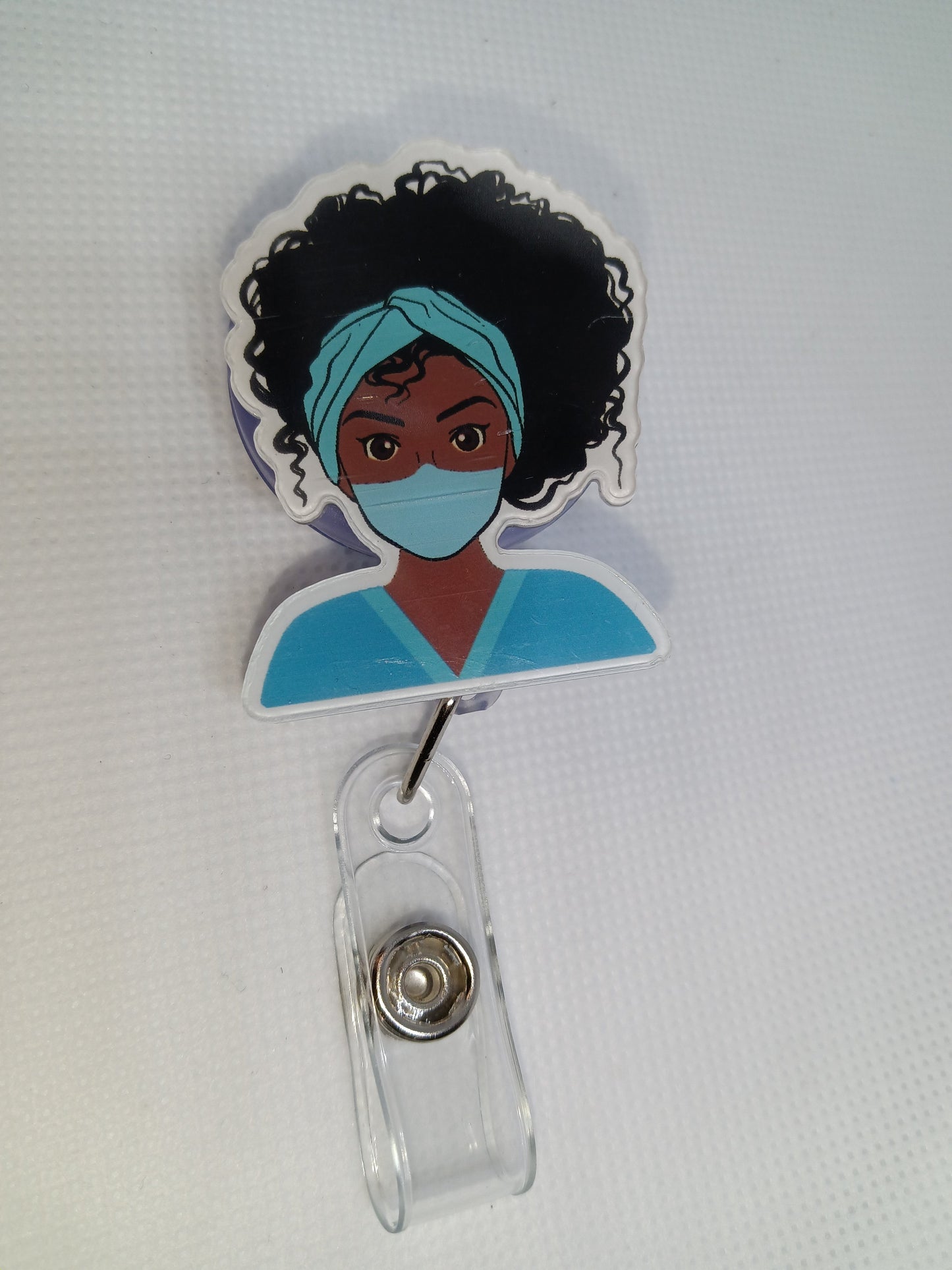 Black Girl Nurse Badge Reel